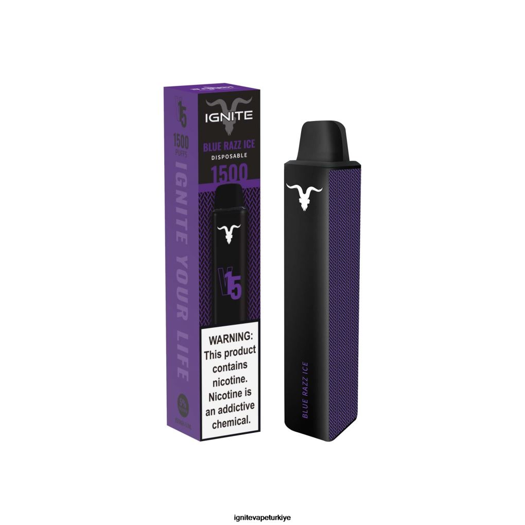 IGNITE V15 elektronik sigara kalemi mavi razz buz 6D6D8X107 - IGNITE Türkiye