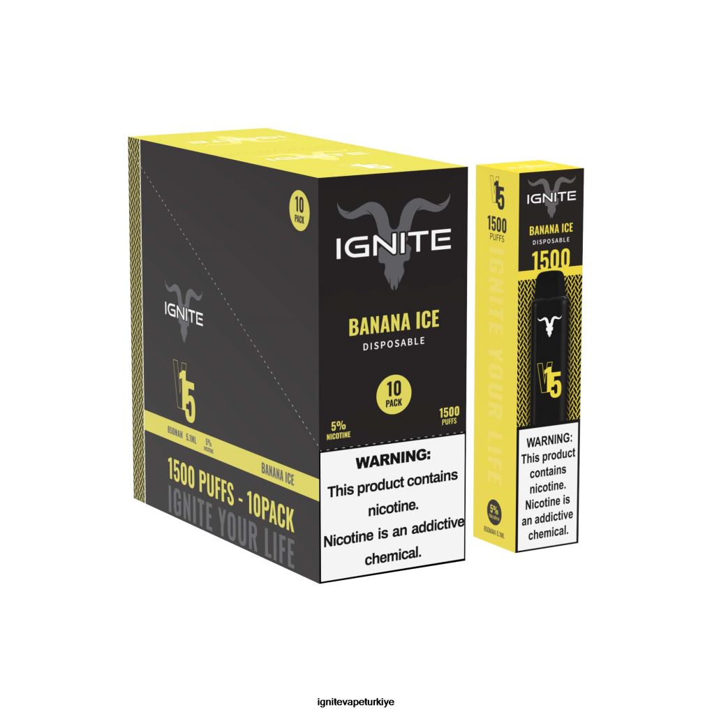 IGNITE V15 vape kalemi 10'lu paket muzlu buz 6D6D8X11 - IGNITE Puff Price