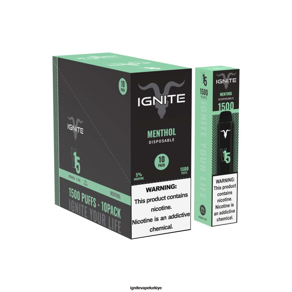 IGNITE V15 vape kalemi 10\'lu paket muzlu buz 6D6D8X11 - IGNITE Puff Price