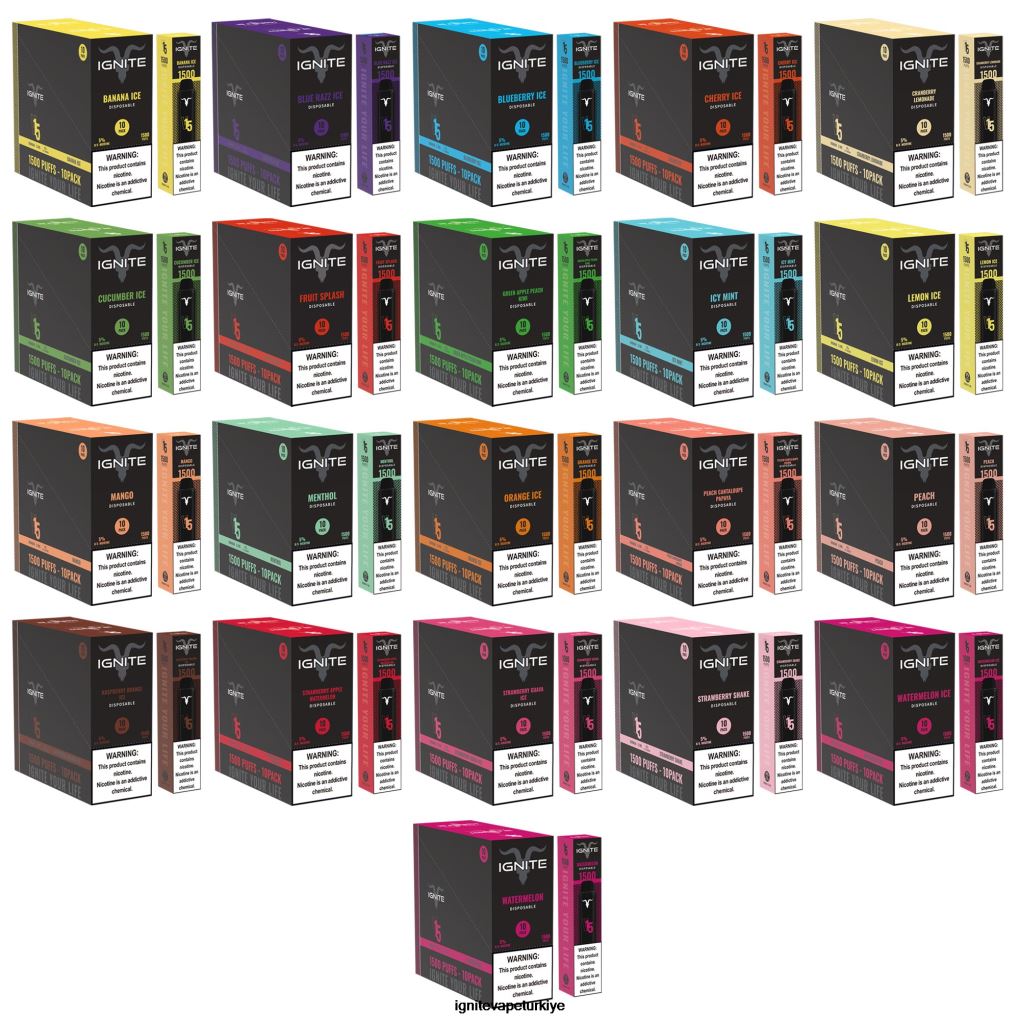 IGNITE V15 vape kalemi 10\'lu paket muzlu buz 6D6D8X11 - IGNITE Puff Price