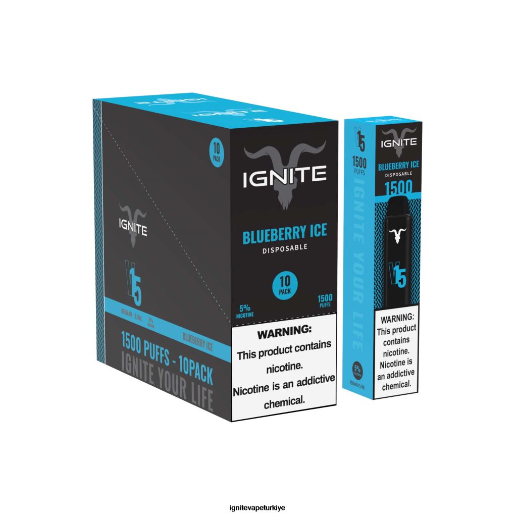 IGNITE V15 vape kalemi 10\'lu paket muzlu buz 6D6D8X11 - IGNITE Puff Price