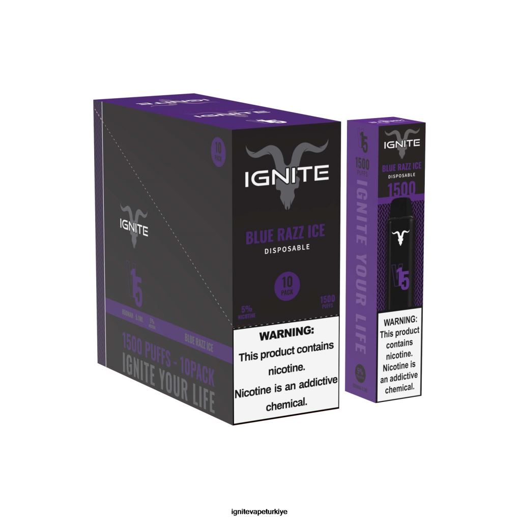 IGNITE V15 vape kalemi 10\'lu paket yeşil elma şeftali kivi 6D6D8X101 - IGNITE Puff Price