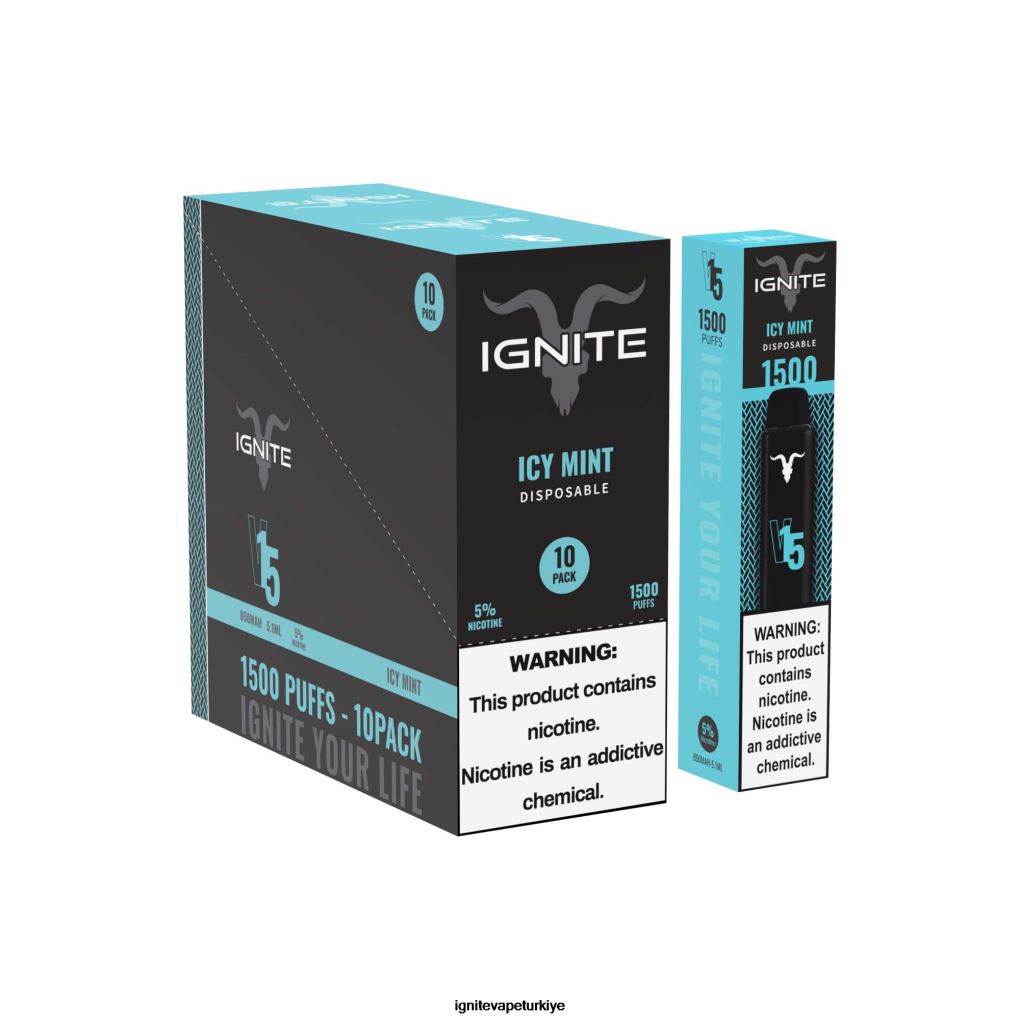IGNITE V15 vape kalemi 10\'lu paket yeşil elma şeftali kivi 6D6D8X101 - IGNITE Puff Price