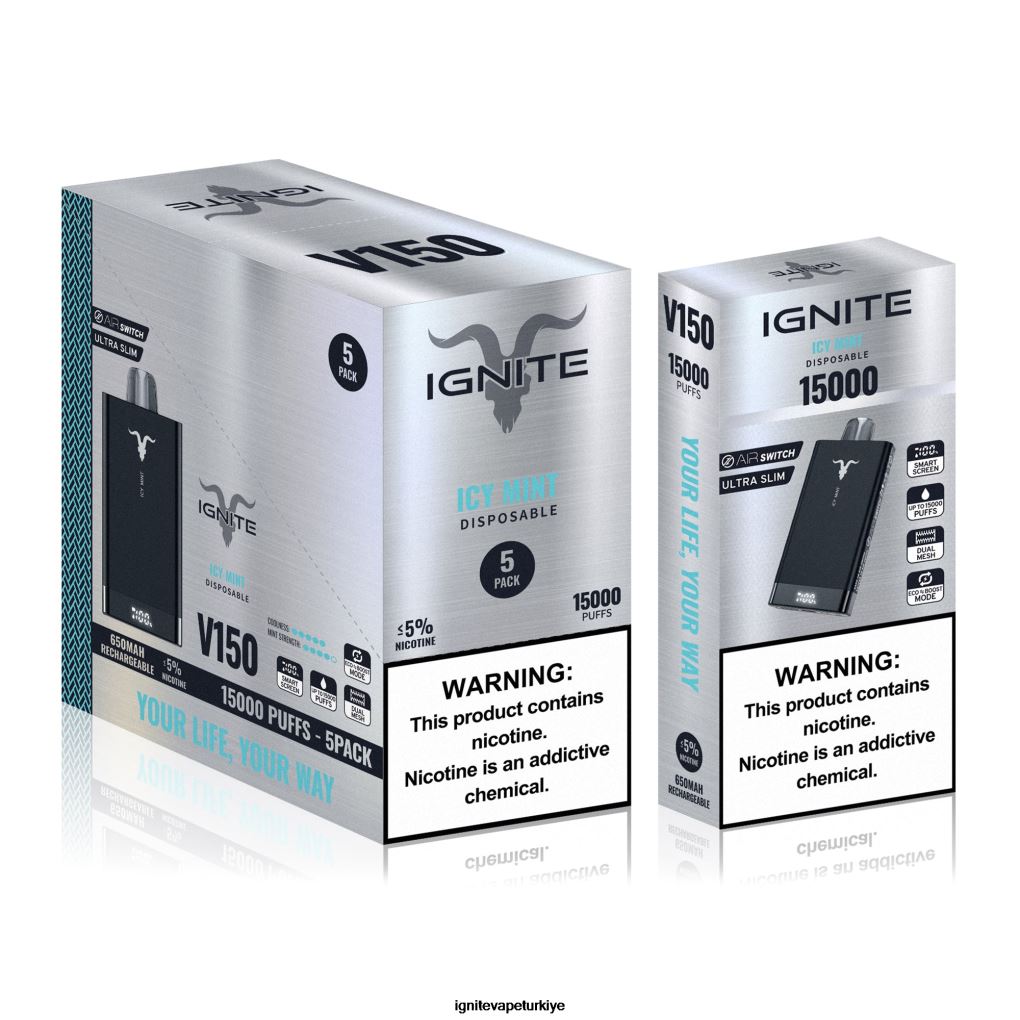 IGNITE V150 vape kalemi 5\'li paket ekşi ahududu 6D6D8X90 - IGNITE Elektronik Sigara