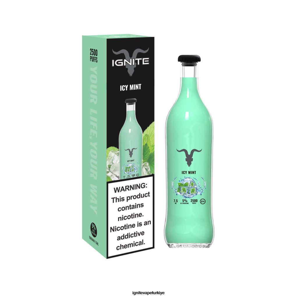 IGNITE V25 elektronik sigara kalemi buzlu nane 6D6D8X14 - IGNITE Vaper