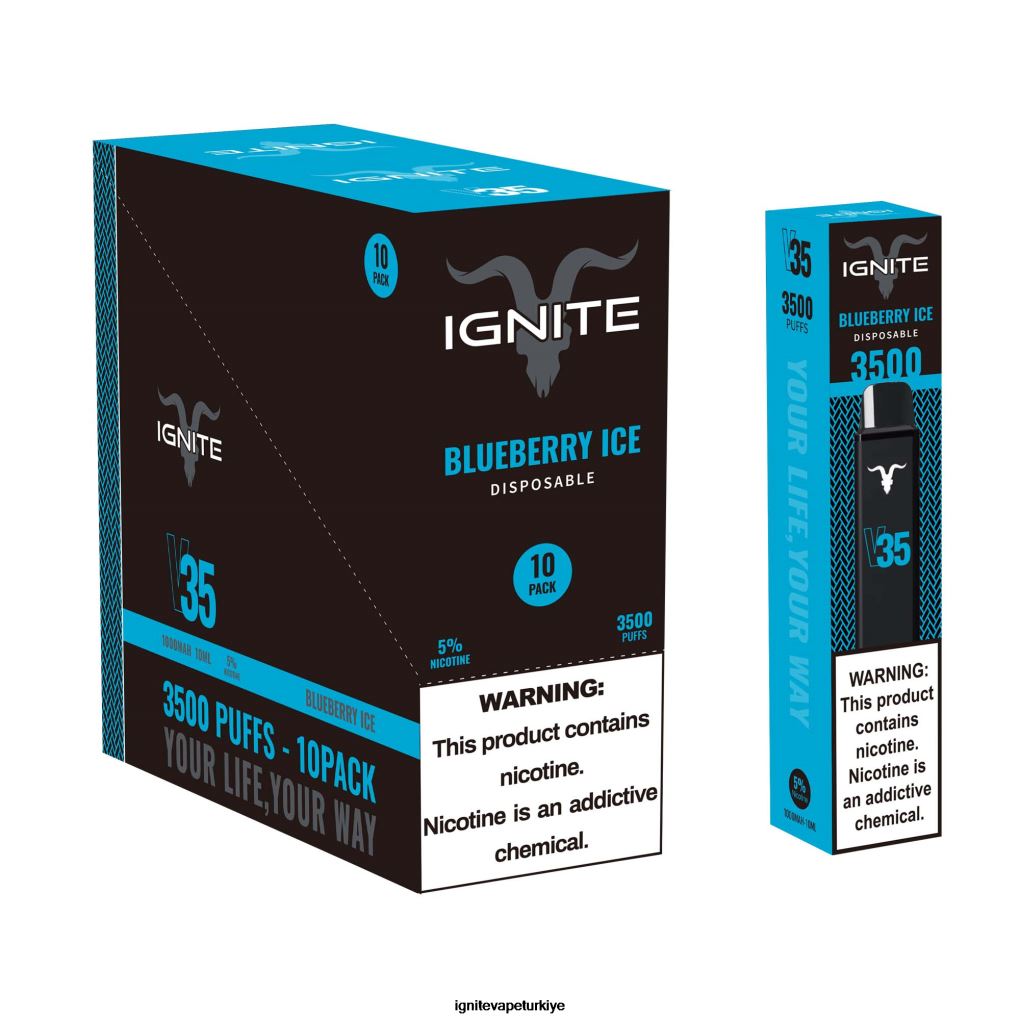 IGNITE V35 vape kalemi 10\'lu paket muzlu buz 6D6D8X16 - IGNITE Vape Türkiye