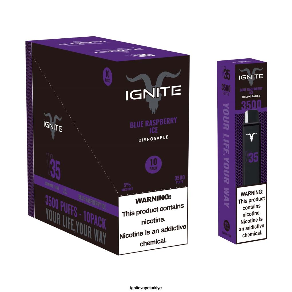 IGNITE V35 vape kalemi 10\'lu paket muzlu buz 6D6D8X16 - IGNITE Vape Türkiye