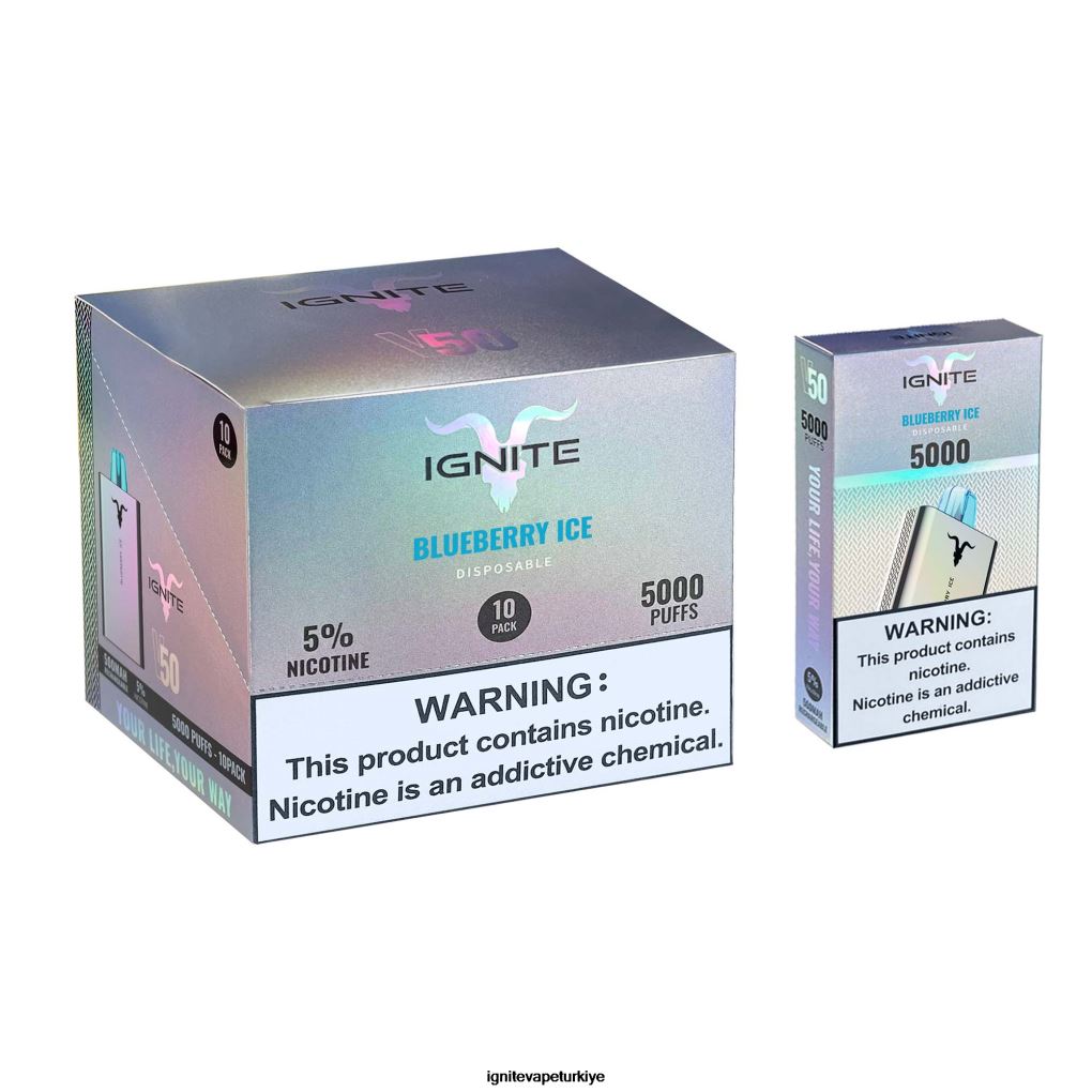 IGNITE V50 vape kalemi 10'lu paket yaban mersinli buz 6D6D8X142 - IGNITE Elektronik Sigara Fiyatları