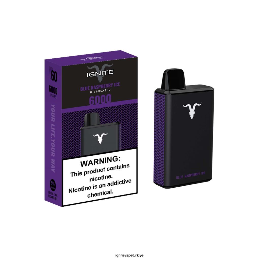 IGNITE V60 elektronik sigara kalemi mavi ahududu buz 6D6D8X30 - IGNITE Elektronik Sigara