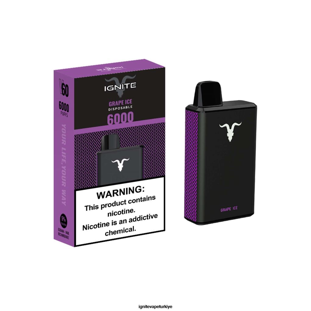 IGNITE V60 elektronik sigara kalemi üzüm buzu 6D6D8X32 - IGNITE Elektronik Sigara Fiyatları