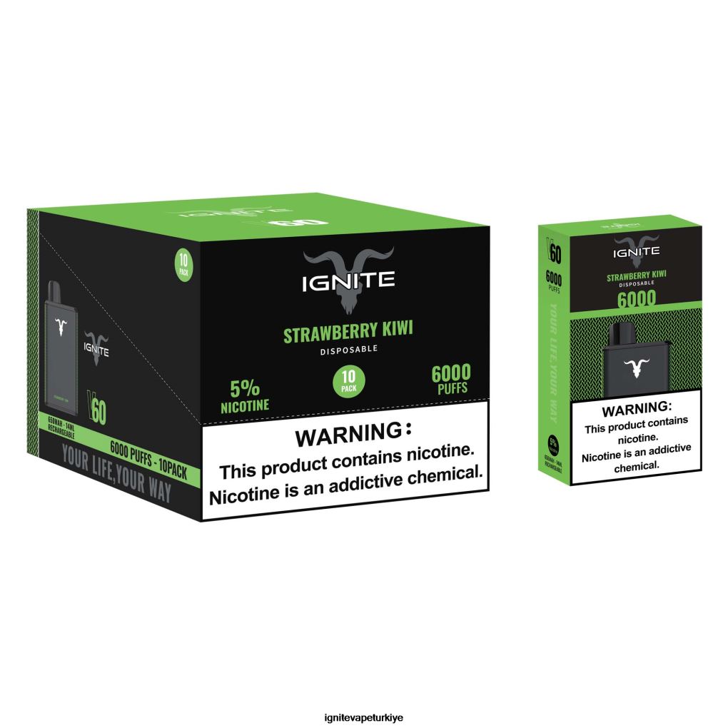IGNITE V60 vape kalemi 10\'lu paket mavi ahududu buz 6D6D8X15 - IGNITE Pods Review