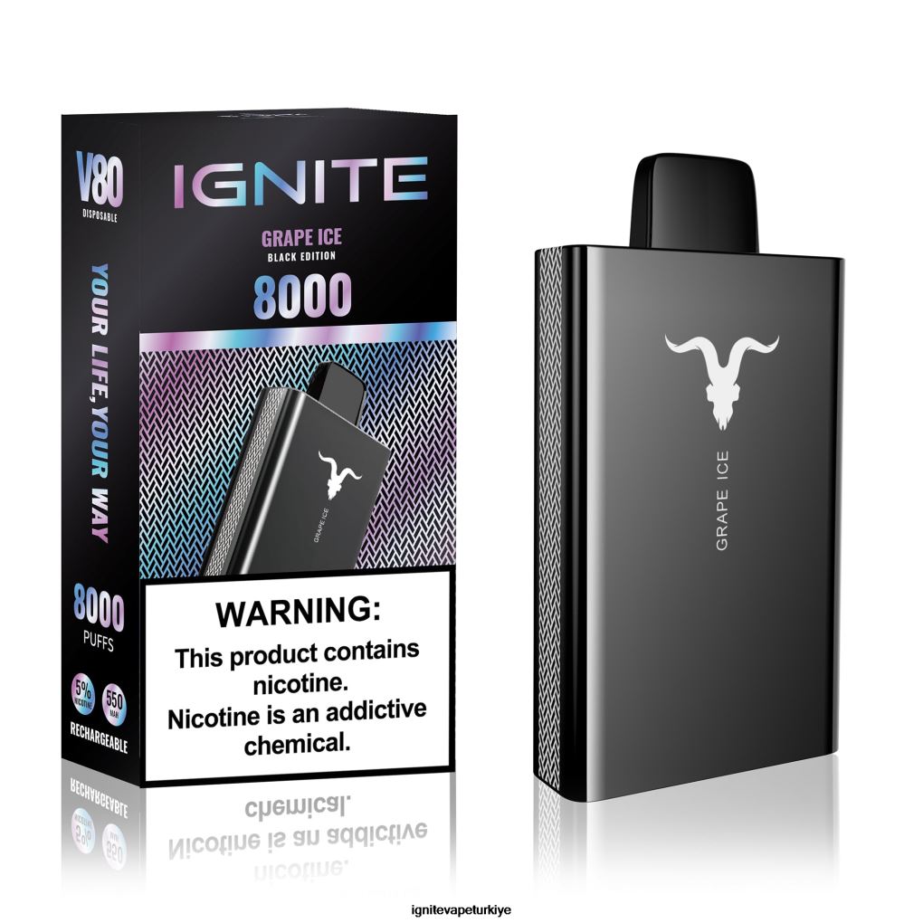 IGNITE V80 elektronik sigara kalemi üzüm buzu 6D6D8X44 - IGNITE Vaper